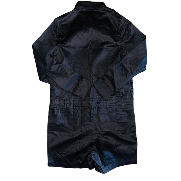 WB6 Lucca Wildfang Black Romper Jumpsuit Collared Button Down Drawstring Size S - Picture 7 of 7
